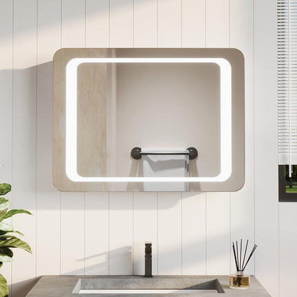 LED Illuminated Bathroom Mirror 800 x 600mm with Demister