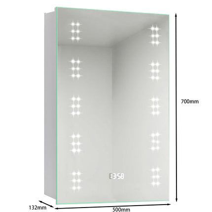 Bathroom LED Mirror Cabinet with Sensor Switch 500 x 700 mm