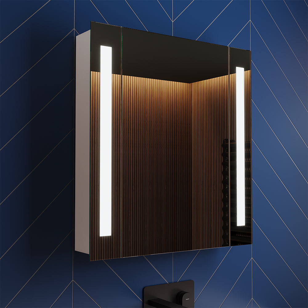 LED Mirrored Cabinet with Sensor Switch 640mm x 600mm