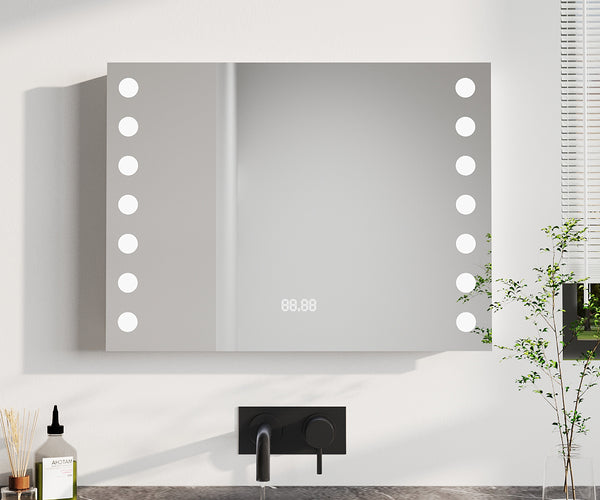 Surface Mount Modern Fog Free LED Horizontal Mirror 80x60cm H