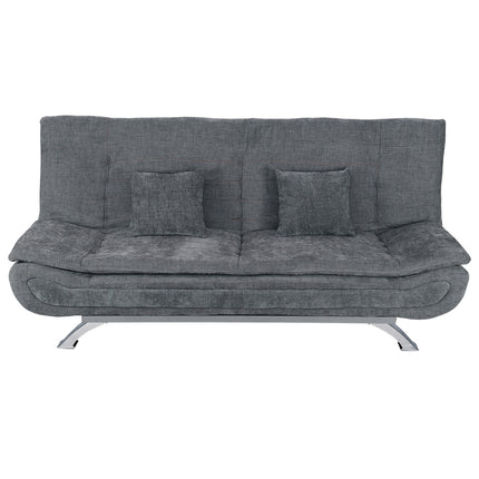 Grey Shell 3 Seater Recliner Sofa Bed with 2 Pillows