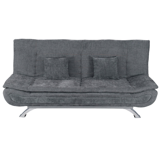 Grey Shell 3 Seater Recliner Sofa Bed with 2 Pillows