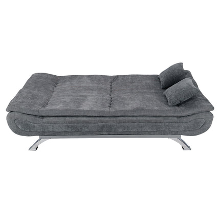 Grey Shell 3 Seater Recliner Sofa Bed with 2 Pillows