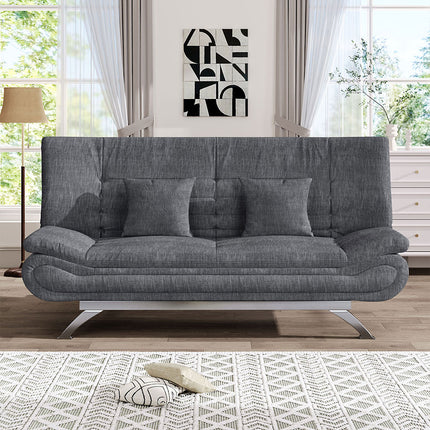 Linen Fabric 2-Seat Recliner Convertible Sofa Bed with Pillows