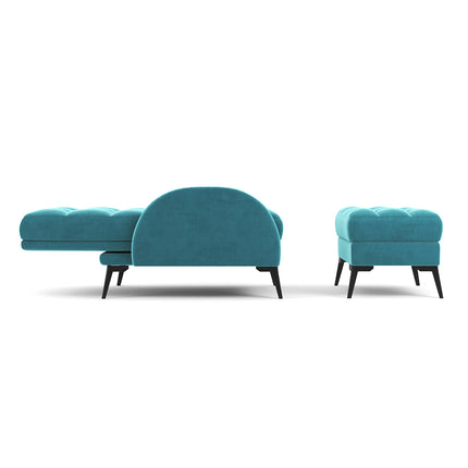 Frosted Velvet Recliner Armchair with Thickened Footstool, Green