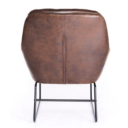 Bronzing Leather Double Layer Padded Chair Armchair, Brown