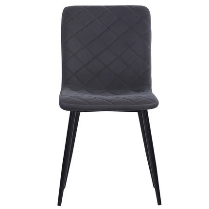 Set of 4 Padded Matte Velvet Accent Dining Chairs, Grey, 83cm H