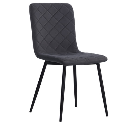 Set of 4 Padded Matte Velvet Accent Dining Chairs, Grey, 83cm H