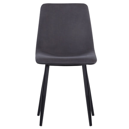 Set of 4 Curved Frosted Velvet Dining Chairs Grey 82cm H