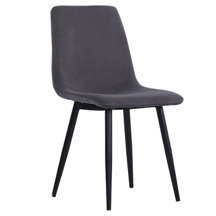 Set of 4 Curved Frosted Velvet Dining Chairs Grey 82cm H