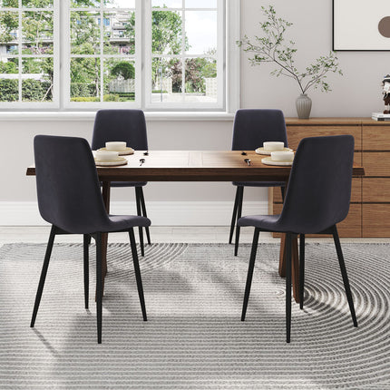 Set of 4 Curved Frosted Velvet Dining Chairs Grey 82cm H