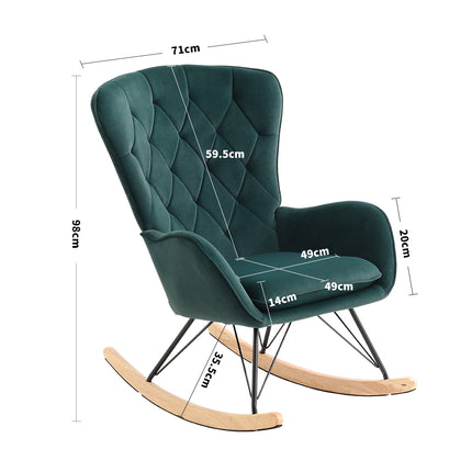 Velvet Upholstered Rocking Chair