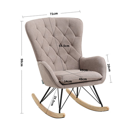 Velvet Upholstered Rocking Chair