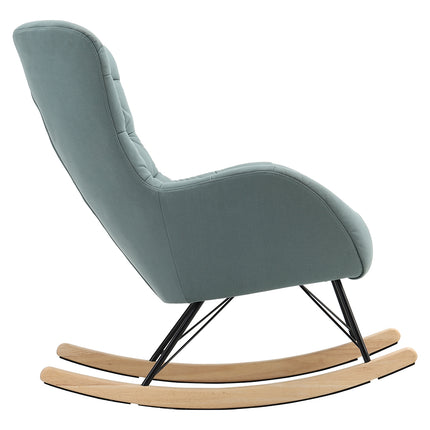 Cyan Wooden Rocking Chair for Living Room Bedroom