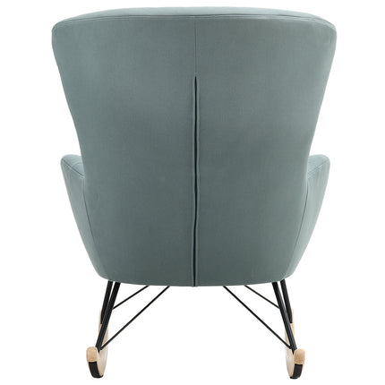 Cyan Wooden Rocking Chair for Living Room Bedroom