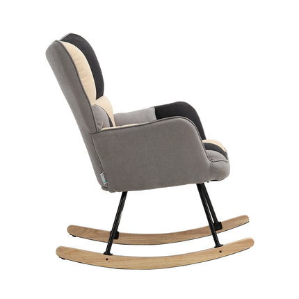 Tufted Linen Upholstered Rocking Chair