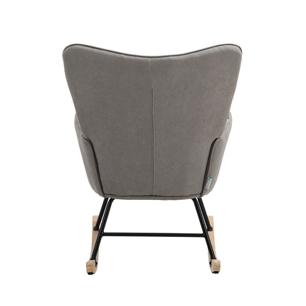 Tufted Linen Upholstered Rocking Chair