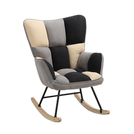 Tufted Linen Upholstered Rocking Chair