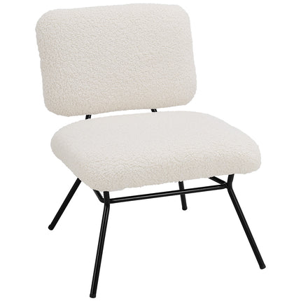 Beige Faux Wool Accent Chair Occasional Chair