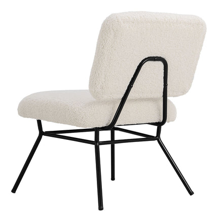 Beige Faux Wool Accent Chair Occasional Chair