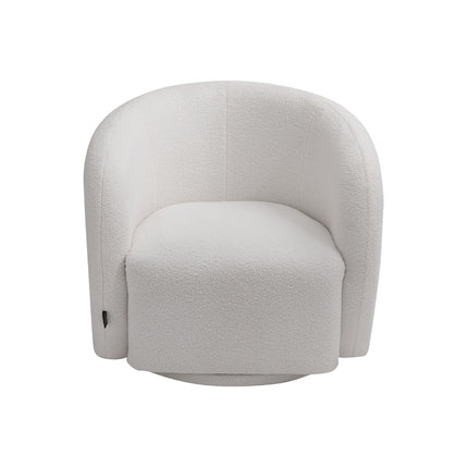 74cm H White Swivel Tub Chair Upholstered Single Sofa
