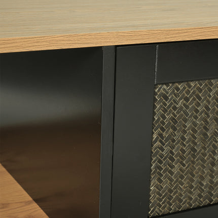 Rattan Coffee Table with Storage for Living Room