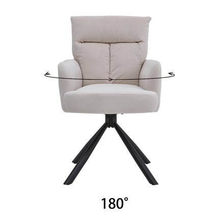 Modern Upholstered Swivel Armchair with Black Legs