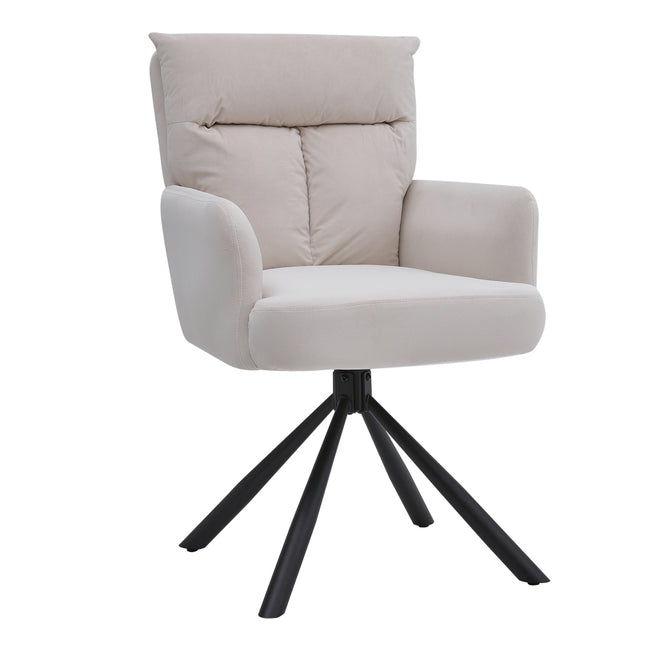 Modern Upholstered Swivel Armchair with Black Legs