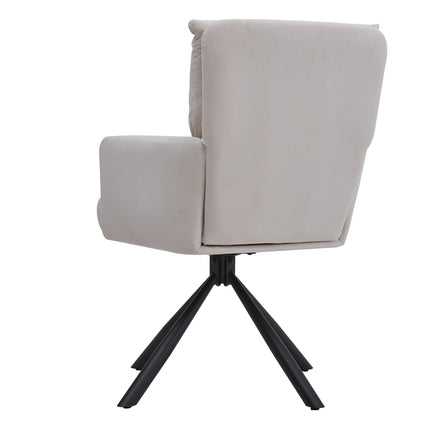 Modern Upholstered Swivel Armchair with Black Legs
