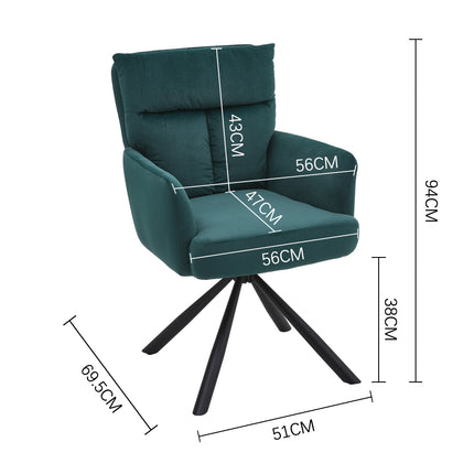 Modern Upholstered Swivel Armchair with Black Legs