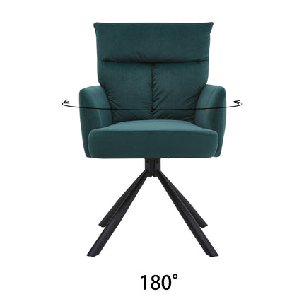 Modern Upholstered Swivel Armchair with Black Legs