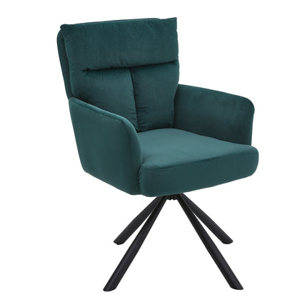 Modern Upholstered Swivel Armchair with Black Legs