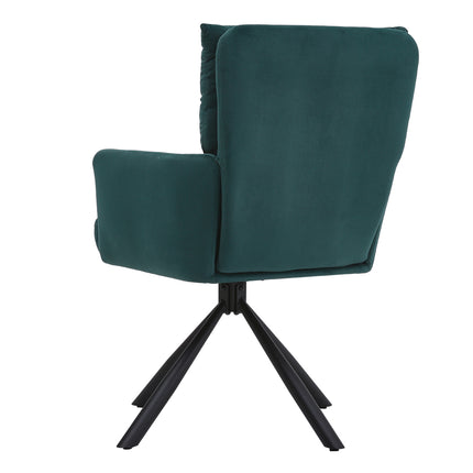 Modern Upholstered Swivel Armchair with Black Legs