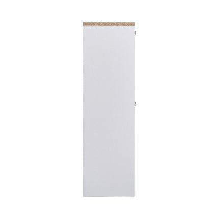 White Wooden 2 Drawer Flip Down Shoe Cabinet