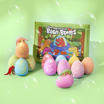 12Pcs Dino Egg Bath Bomb Kit with Dinosaur Toy Bath Bombs for Kids
