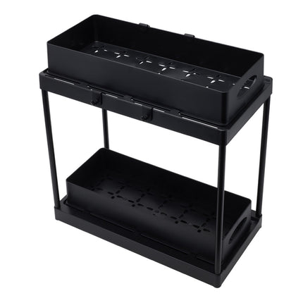 Black 2 Tier Under Sink Pull Out Storage Organizer