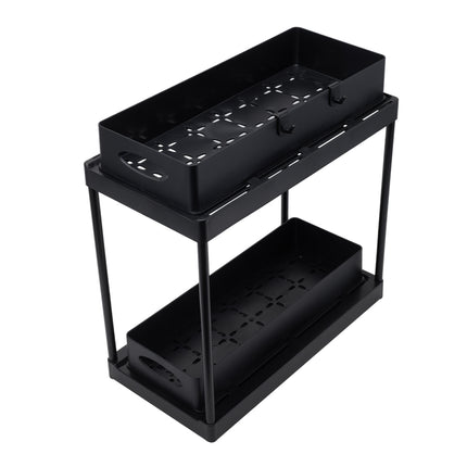 Black 2 Tier Under Sink Pull Out Storage Organizer