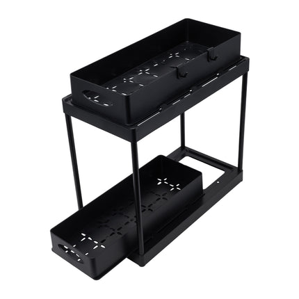 Black 2 Tier Under Sink Pull Out Storage Organizer