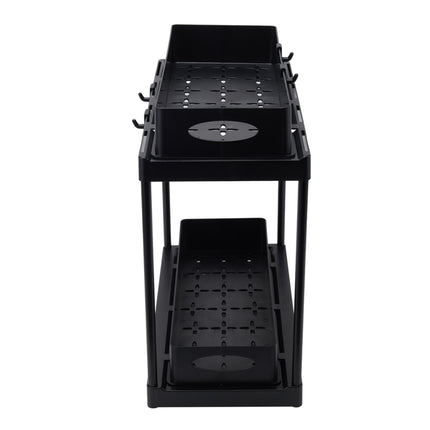 Black 2 Tier Under Sink Pull Out Storage Organizer