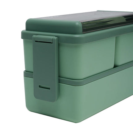 Dual-Layer Plastic Bento Lunch Box
