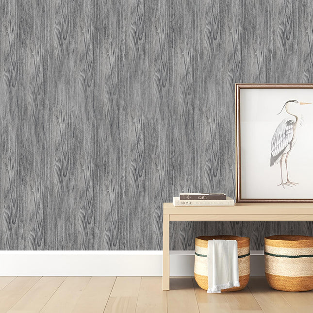 Grey Rustic Lifelike Wood Grain Self-adhesive PVC Flooring 91x15 cm