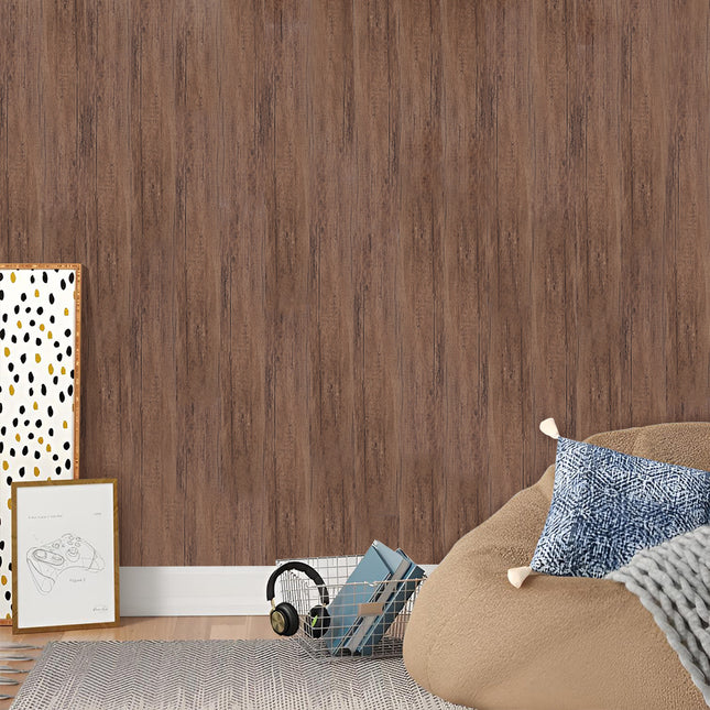 PVC Wooden Self-adhesive Laminate Flooring Planks for Home Decor 91x16 cm