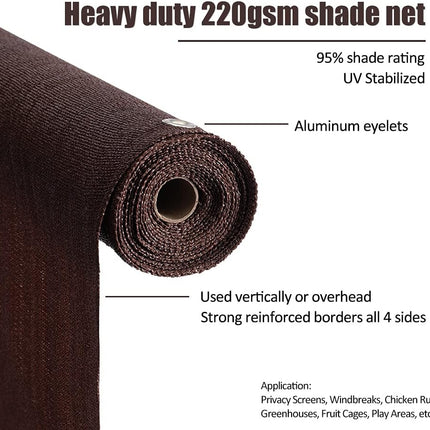 Garden Privacy Shade Net Wall Screening Netting Balcony Windbreak Fence Brown 1x5M