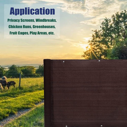 Garden Privacy Shade Net Wall Screening Netting Balcony Windbreak Fence Brown 1x5M