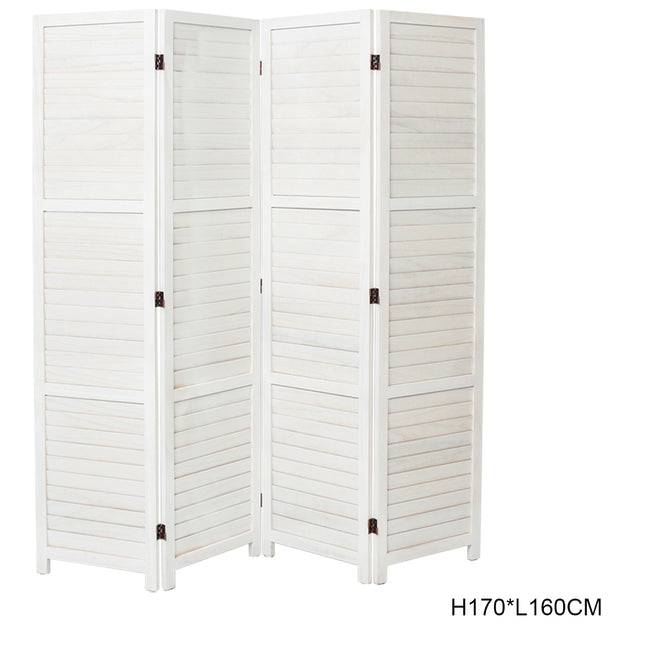 Folding Room Divider Privacy Separator Screen White 4 Panel