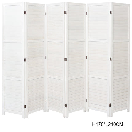 Folding Room Divider Privacy Separator Screen White 6 Panel