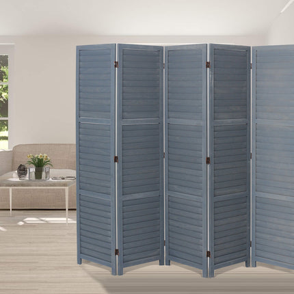 Folding Room Divider Privacy Separator Screen, Dark Grey 6 Panel