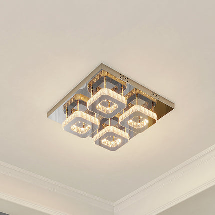 48W LED Ceiling Light Crystal Chandelier Pendant Lamp with Remote