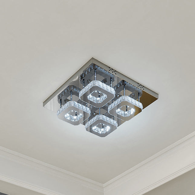 48W LED Ceiling Light Crystal Chandelier Pendant Lamp with Remote