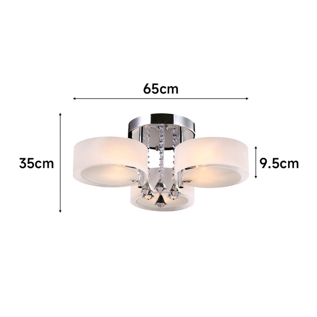 LED Crystal Ceiling Light Chandelier Lamp 3 Head